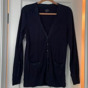 J.Crew perfect fit navy blue cotton cardigan, L